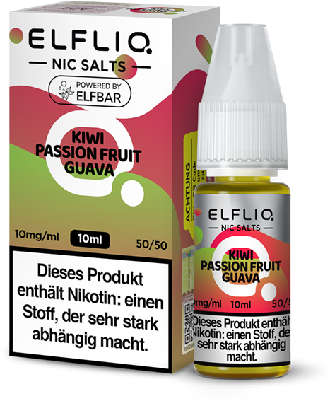 Elfliq by Elfbar - Liquid Kiwi Passion Fruit Guava - 10 mg/ml