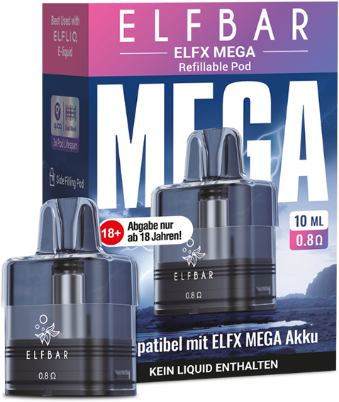 Elfbar Elfx Mega Refillable Pod 0,8 Ohm 10 ml