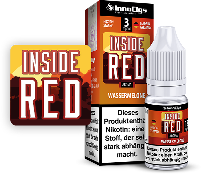 InnoCigs Liquid Inside Red, Aroma Wassermelone 3 mg/ml
