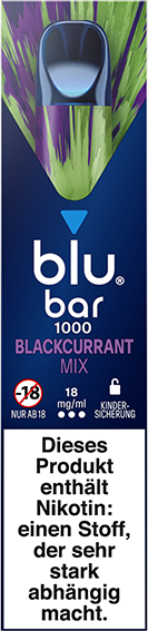 blu bar 1000 Blackcurrant Mix 18 mg/ml Einweg E-Zigarette
