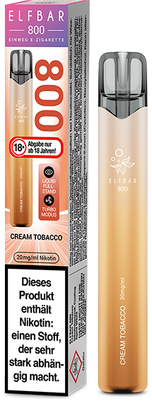 Elfbar 800 Cream Tobacco 20 mg/ml Einweg E-Zigarette