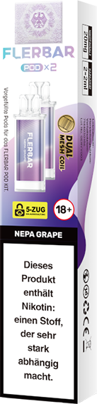 Flerbar - Pod Nepa Grape 20 mg/ml (2 Stück pro Packung)