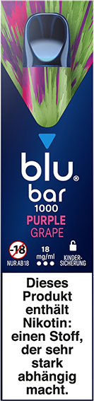 blu bar 1000 Purple Grape 18 mg/mal Einweg E-Zigarette