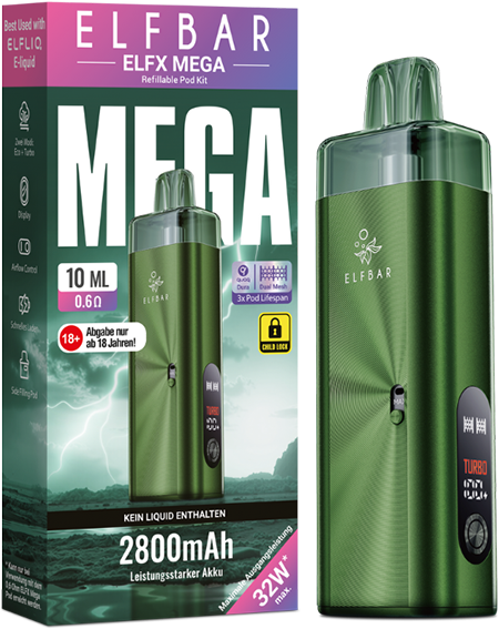 Elfbar Elfx Mega Green E-Zigaretten Set