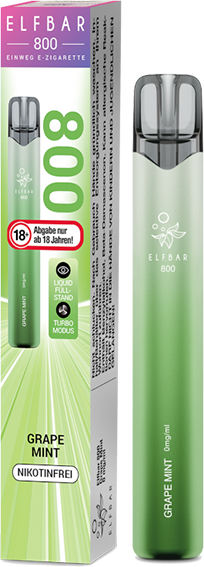Elfbar 800 Grape Mint 0 mg/ml Einweg E-Zigarette