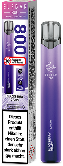 Elfbar 800 Blackberry Grape 20 mg/ml Einweg E-Zigarette