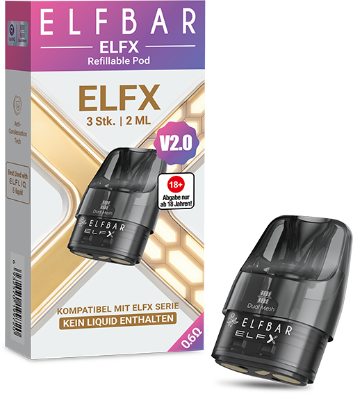 Elfbar ELFX V2.0 - Refillable Pod - 0,6 Ohm (3 Stück)