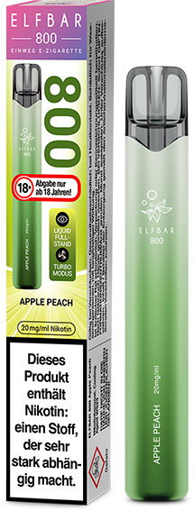 Elfbar 800 Apple Peach 20 mg/ml Einweg E-Zigarette