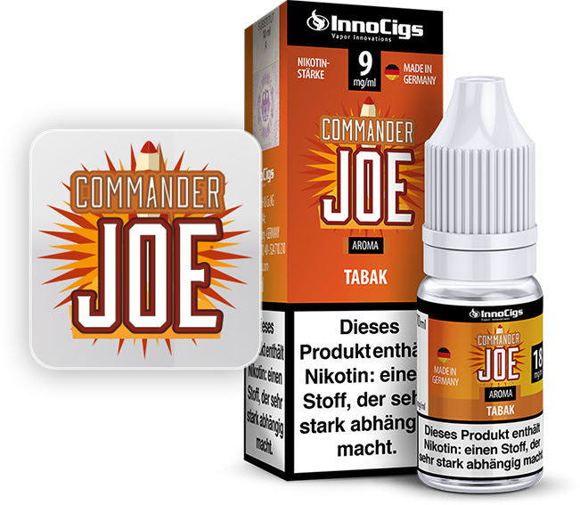 InnoCigs Liquid Commander Joe, Aroma Tabak 9 mg/ml