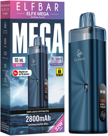 Elfbar Elfx Mega Navy E-Zigaretten Set