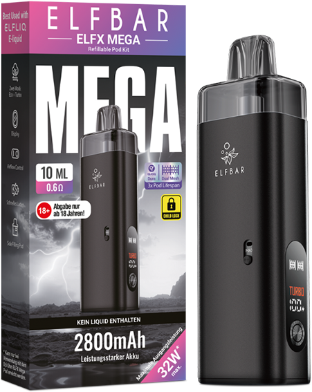 Elfbar Elfx Mega Black E-Zigaretten Set