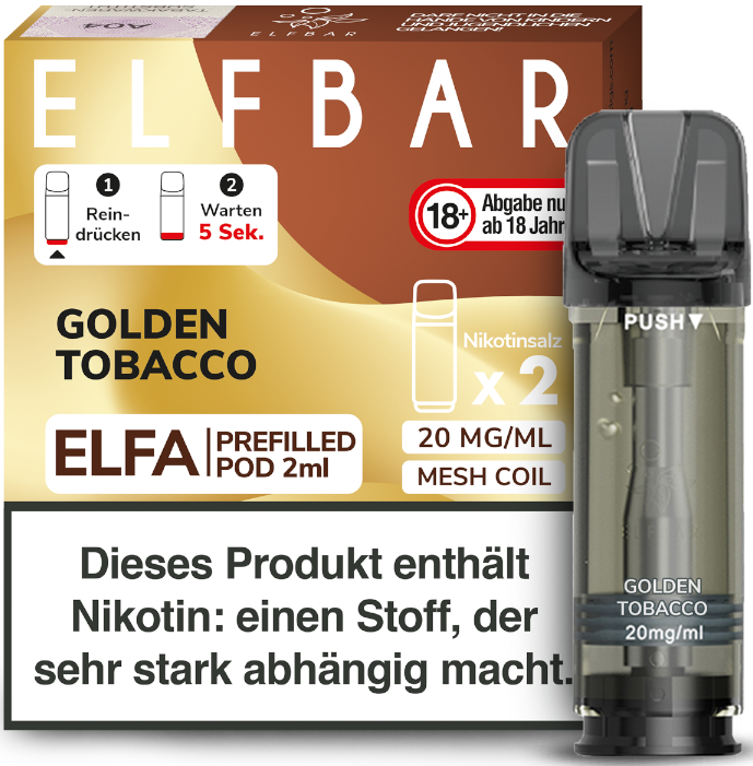 Elfbar ELFA Pod Golden Tobacco 20mg