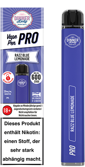 Dinner Lady Razz Blue Lemonade 20mg
