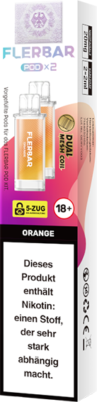 Flerbar - Pod Orange 20 mg/ml (2 Stück pro Packung)