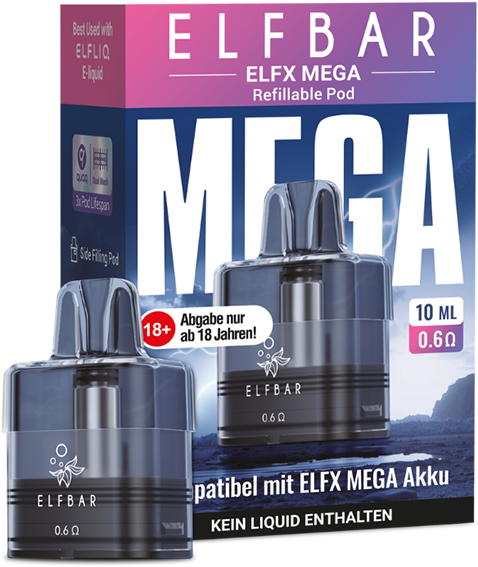 Elfbar Elfx Mega Refillable Pod 0,6 Ohm 10 ml