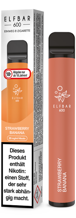 Elfbar 600 Strawberry Banana 20 mg/ml Einweg E-Zigarette