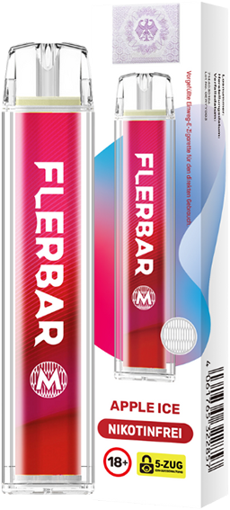 Flerbar M Apple Ice 0 mg/ml Einweg E-Zigarette