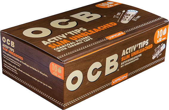 OCB Activ Tips Slim Unbleached 7mm 50er