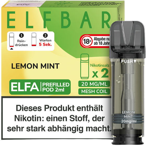 Elfbar Elfa Pods Lemon Mint 20 mg/ml (2er Pack)